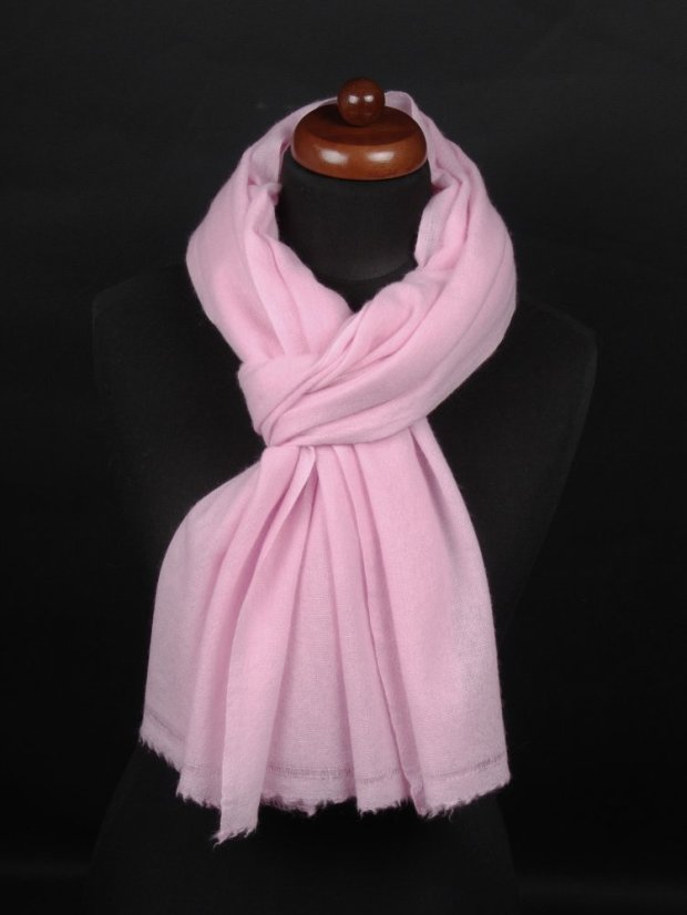 100% kašmírová šála velká světle růžová