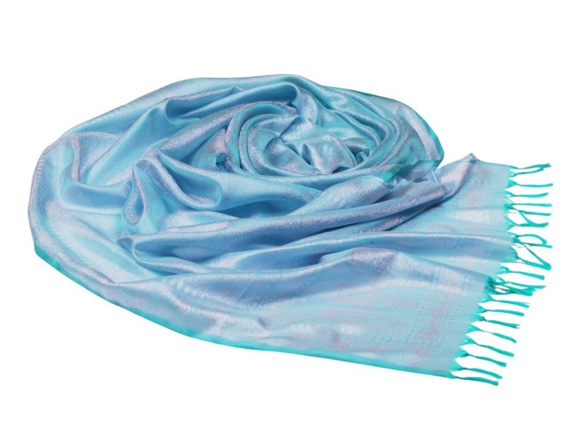 Seidenschal aus Varanasi hellgrün-hellrosa