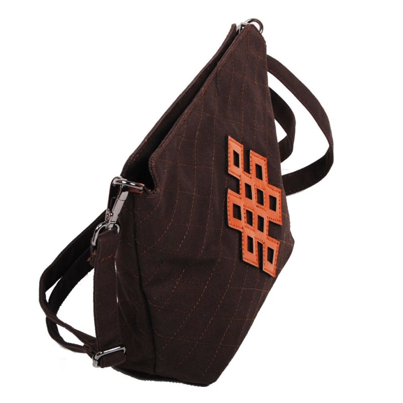 Tibetská kabelka crossbody Tharpa tmavě hnědá