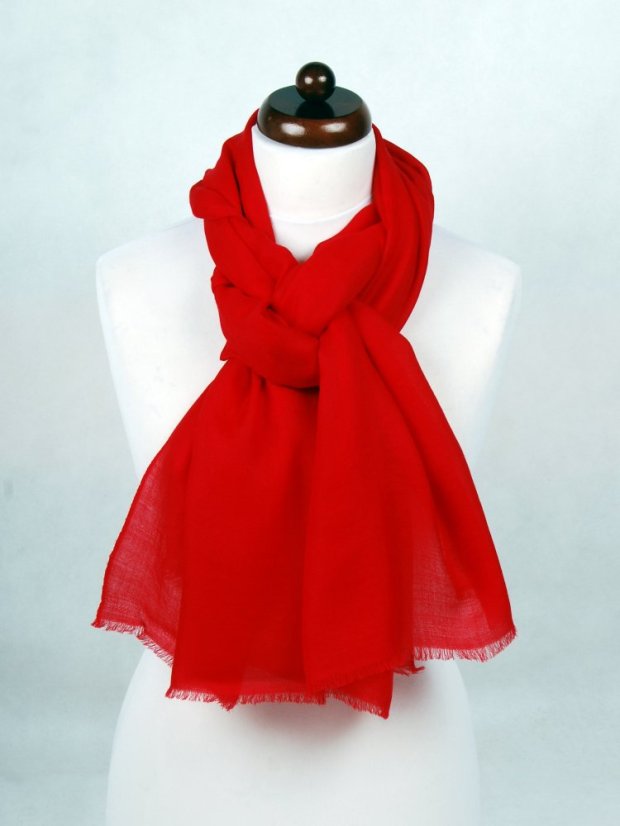 Ring-pashmina exklusiv rot