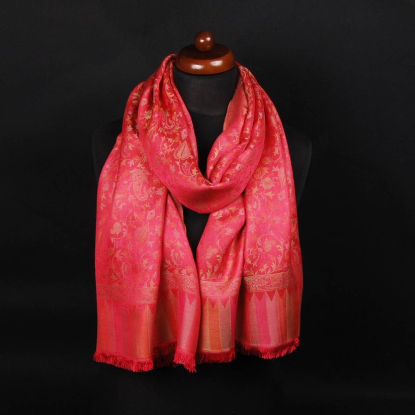 Schal aus Viskose und Seide Khani Jamawar rosa