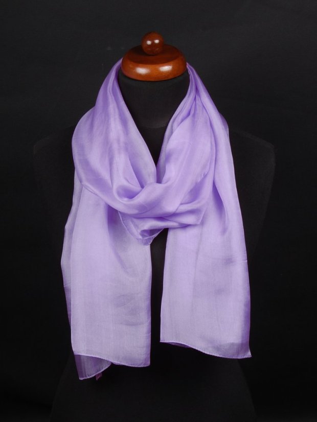 Hedvábná šála jednobarevná světle fialová