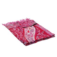 Šála z merino vlny s vyšíváním s magentou