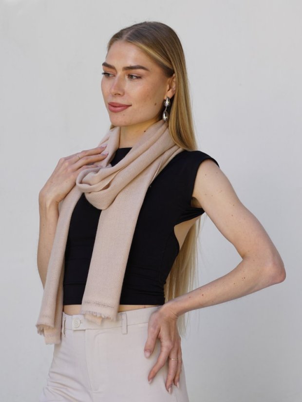 100% kašmírový šál exclusive úzky béžová