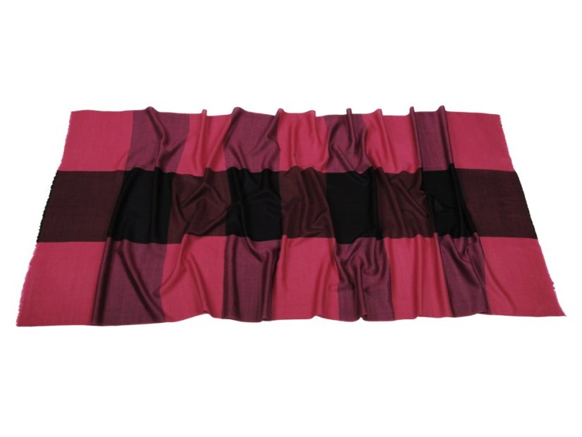 Kaschmirische Pashmina exklusiv kariert dunkelrosa-schwarz