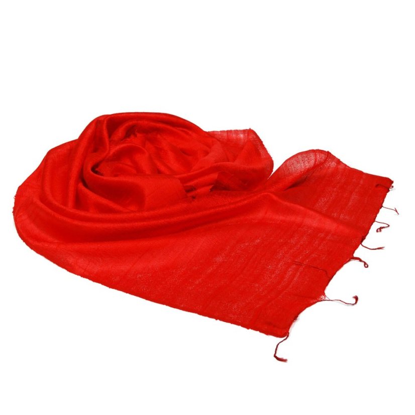 Schal aus Rohseide rot