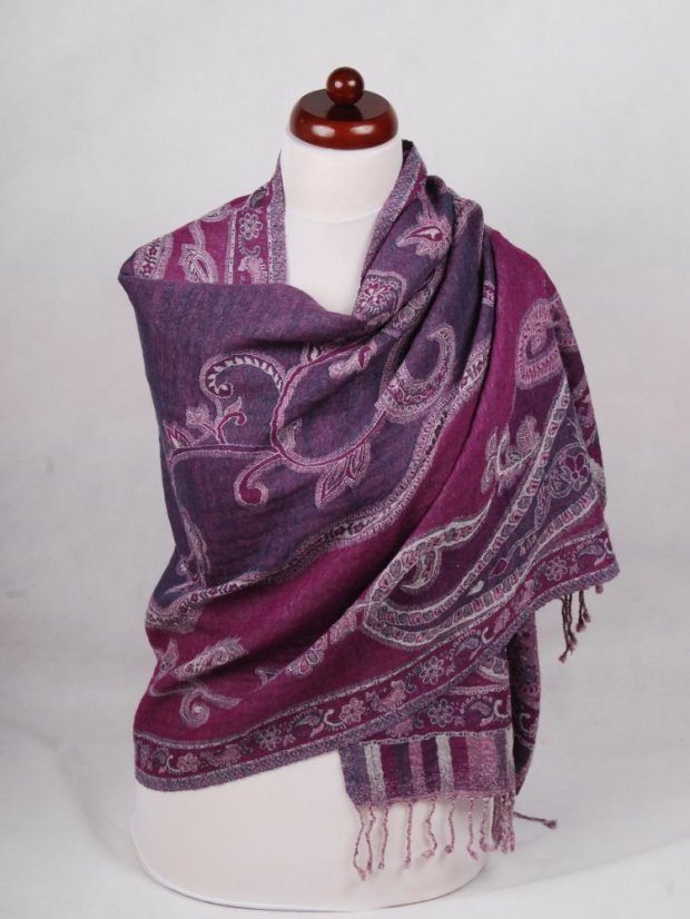 Schal aus Merinowolle lila