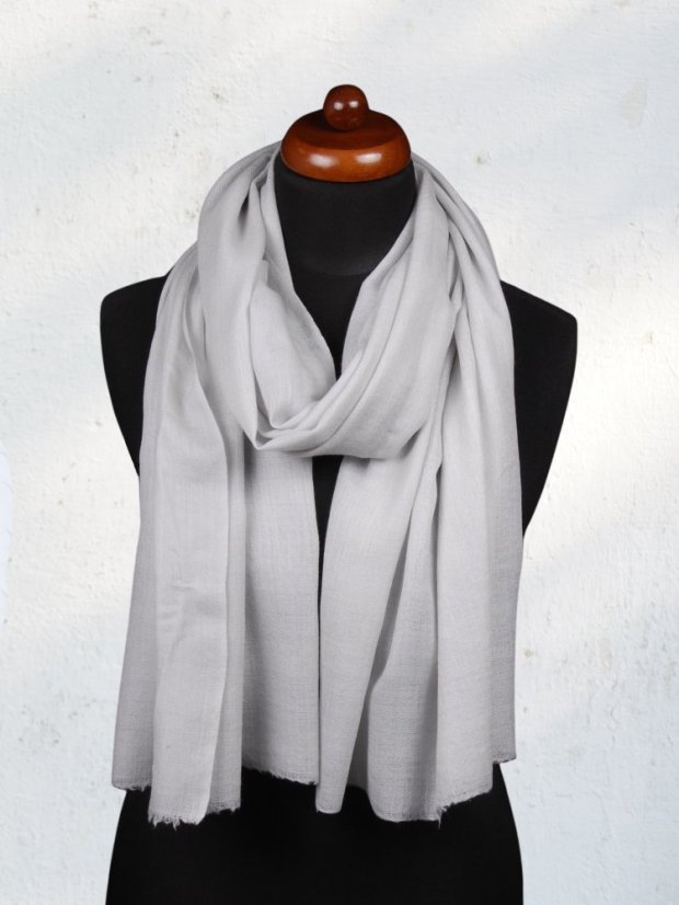 Pashmina-Wollschal Self hellgrau