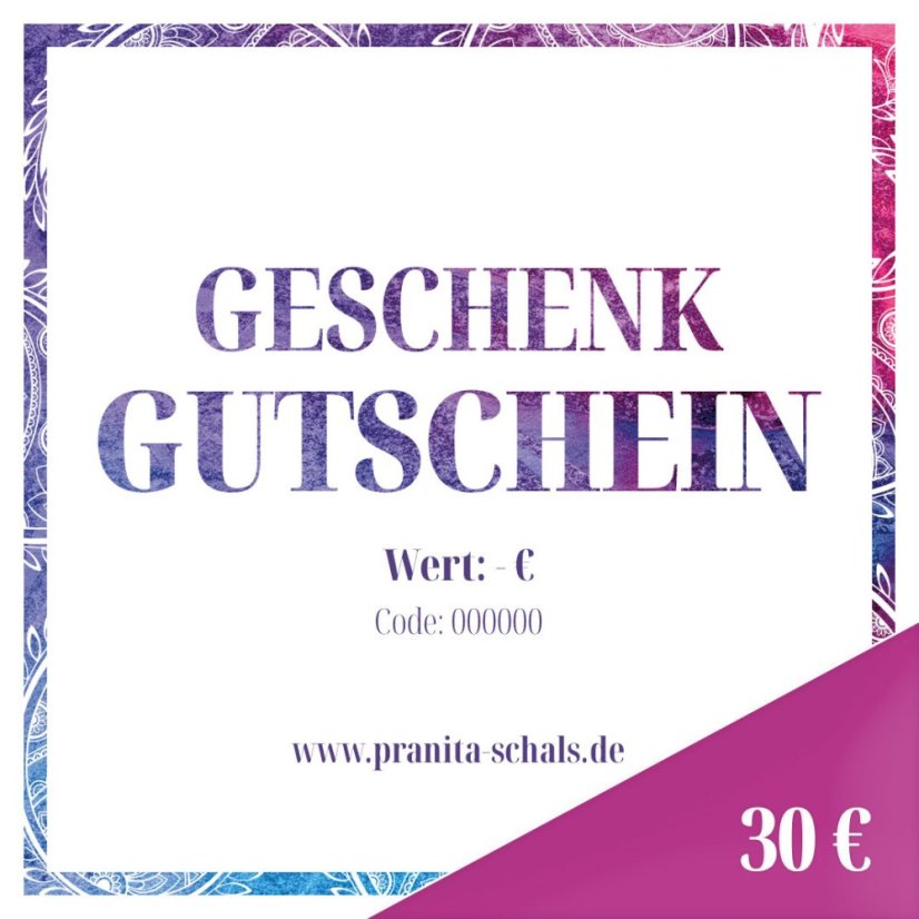 Geschenkgutschein im Wert von 30 €