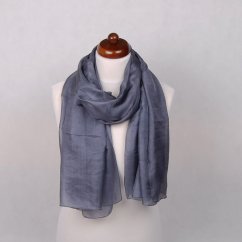 Hedvábná šála velká tmavě šedá