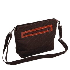 Tibetische Handtasche crossbody Tharpa Khorlo dunkelbraun