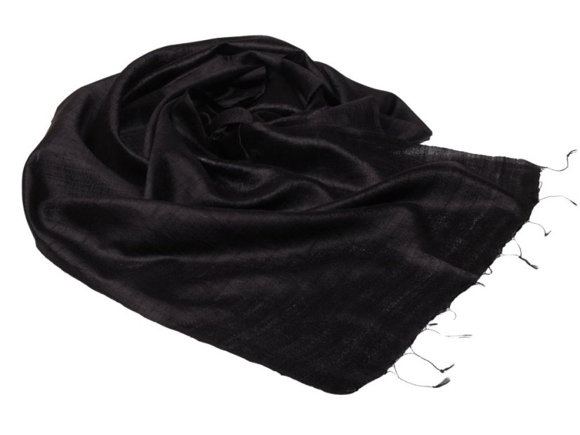 Schal aus Rohseide schwarz