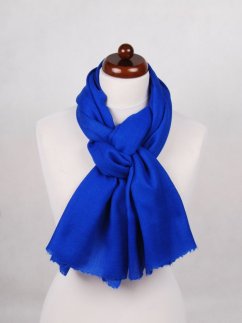 Kašmírská vlněná pašmína Self modrá