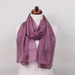Hedvábná šála jednobarevná šedofialová