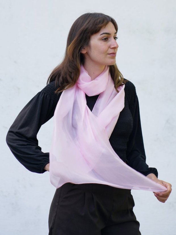 Seidenschal einfarbig hellrosa