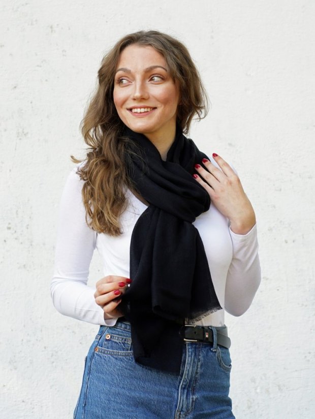 Ring-pashmina exklusiv schwarz