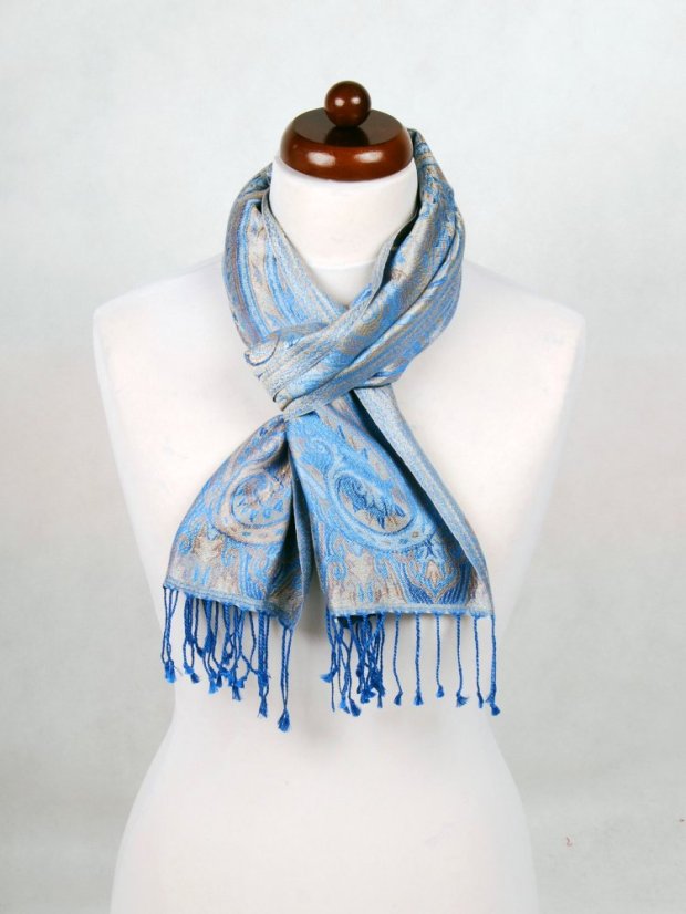 Hedvábná šála Super světle modrá