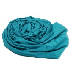 Kašmírska vlnená pašmína Self tmavozelenotyrkysová