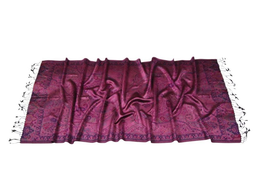 Hodvábny šál Super veľký čierno-fialový
