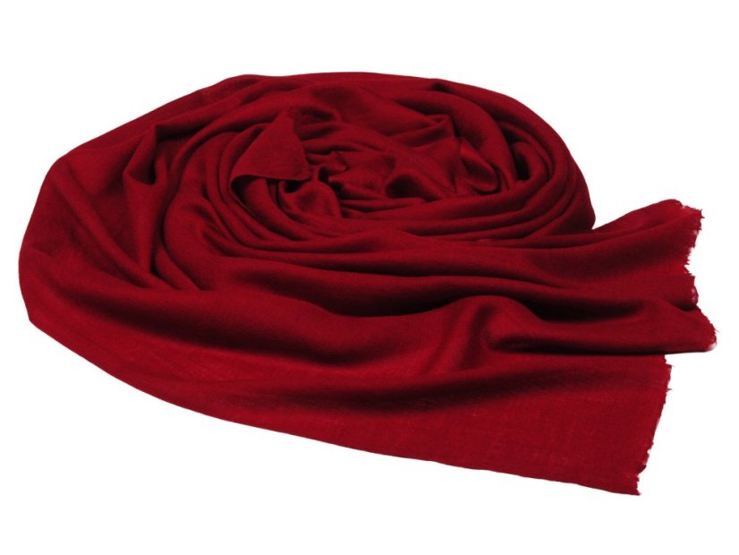 Pashmina-Wollschal Self dunkelrot