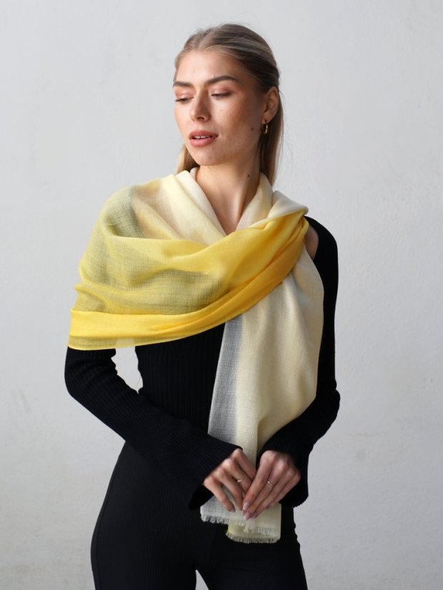 Ring-Pashmina exklusiv Ombre gelb