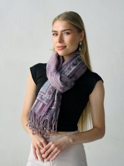 Šála z merino vlny fialová