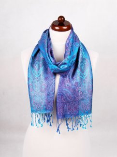 Seidenschal Super Norbu blau-türkis-lila