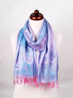 Seidenschal aus Varanasi rosa-hellblau
