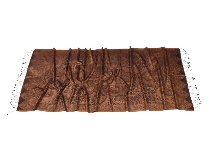 Seidenschal Super groß schwarz schwarz-braun