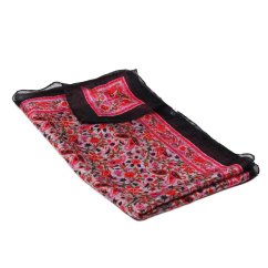 Hedvábná šála s potiskem šedo-červená