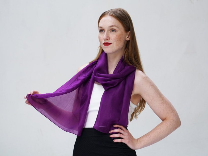 Seidenschal einfarbig dunkellila