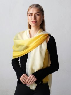 Prstýnková pašmína exclusive ombré žlutá