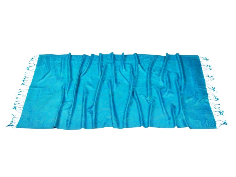 Hedvábná šála Super velká Metok tyrkysová