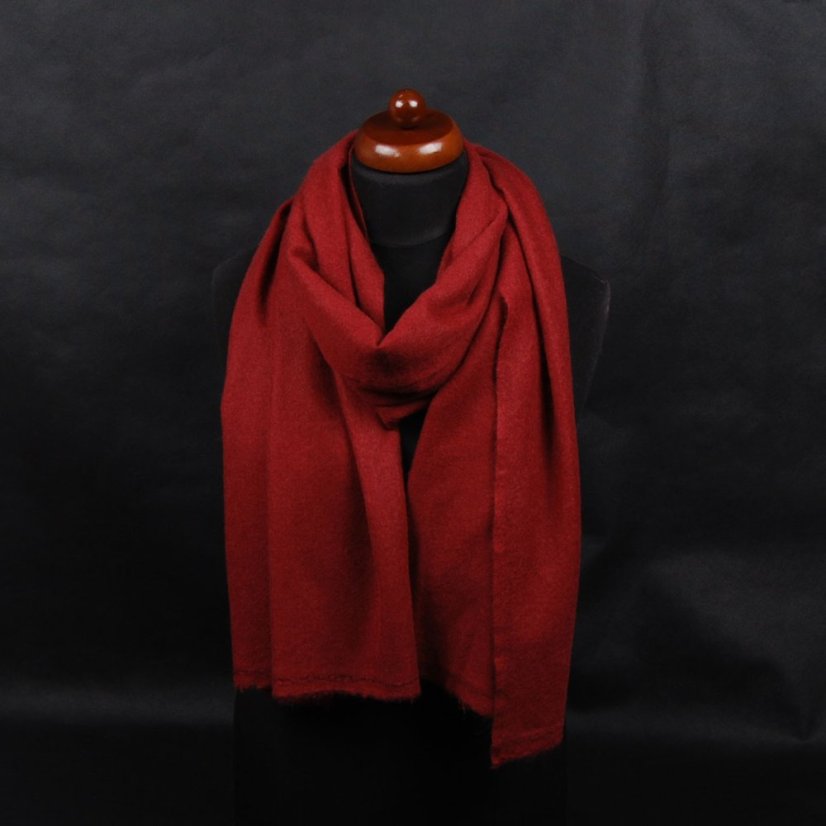 100% kašmírová šála velká hnědočervená