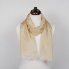 Hedvábná šála jednobarevná světle zlatá