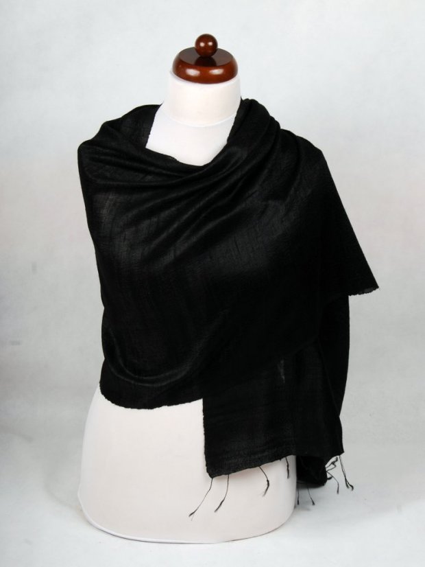 Schal aus Rohseide schwarz