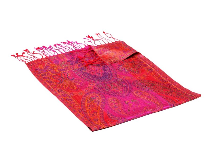 Hedvábná šála Super s fialovorůžovou