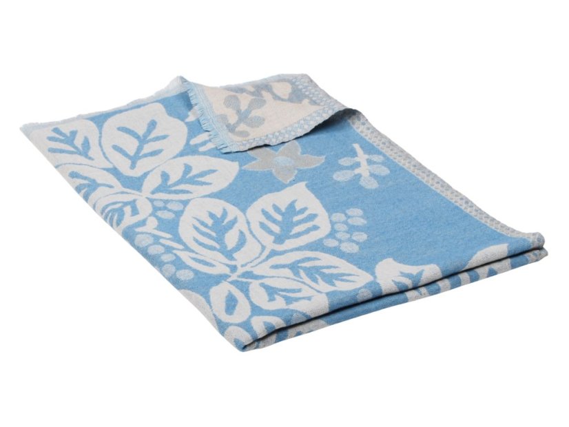 Schal aus Merinowolle hellblau-cremefarben