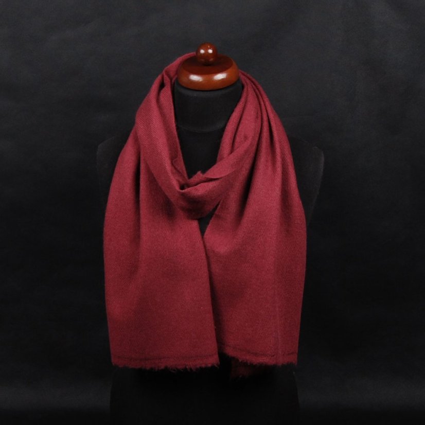 100% kašmírový šál exclusive úzky hnedočervený