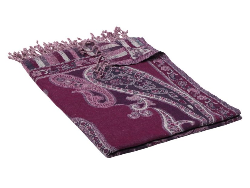 Schal aus Merinowolle lila