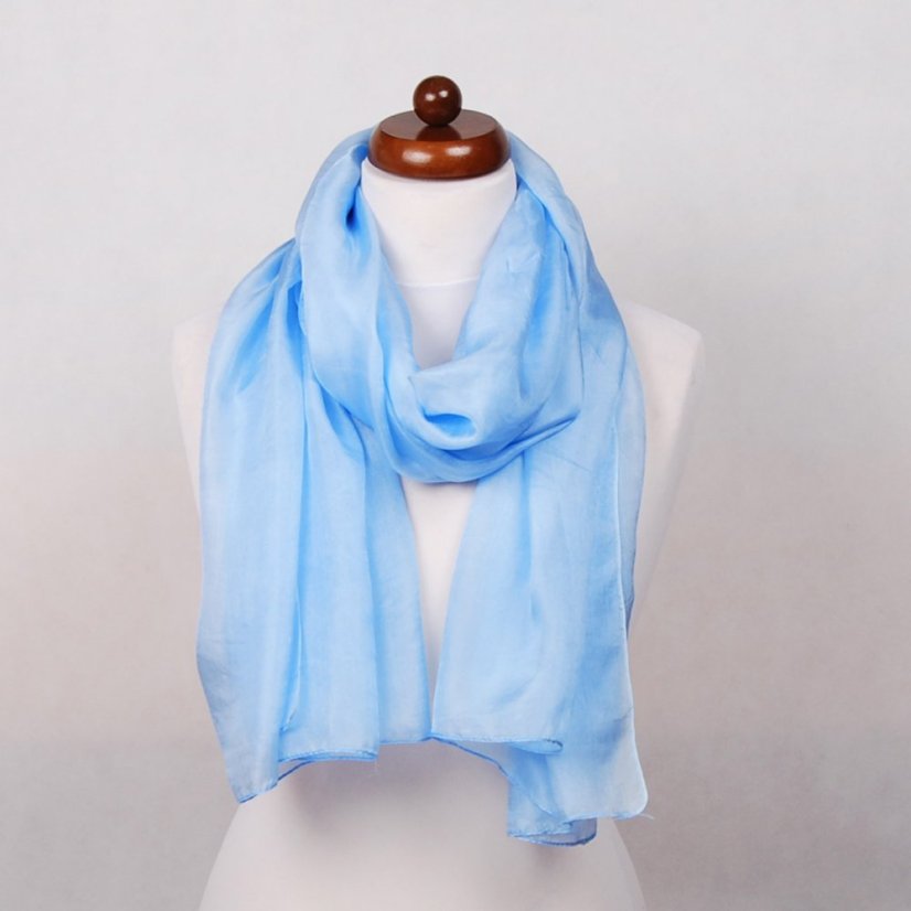 Hodvábny šál veľký svetlomodrý