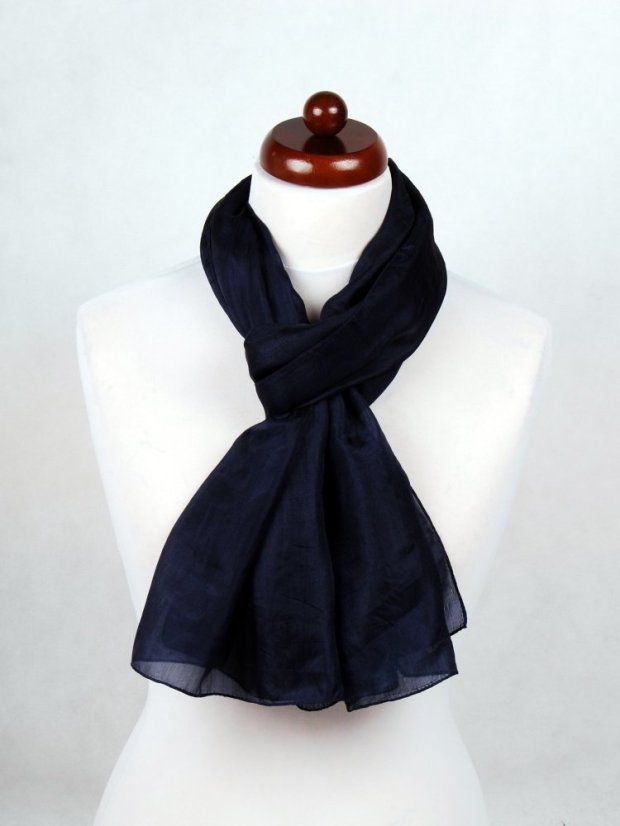 Seidenschal einfarbig schwarzblau