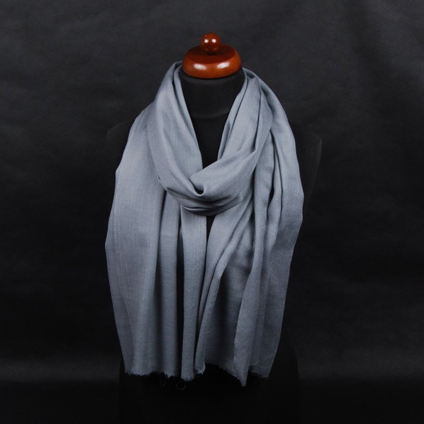 Pashmina-Wollschal Self blaugrau