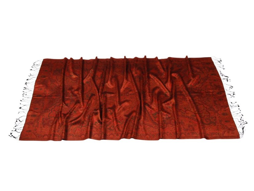 Hodvábny šál Super veľký čierno-medený