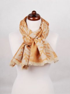 Šála z merino vlny oranžovo-béžová