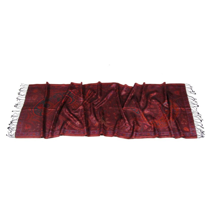 Hedvábná šála Super střední černo-fialová