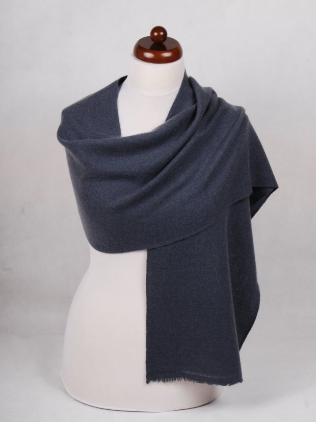 100% Kaschmirschal exklusiv schmal dunkelgrau