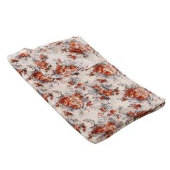 Hodvábny šál s potlačou smotanovo-hnedý