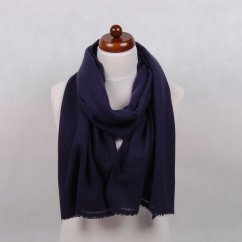 100% Kaschmirschal exklusiv mittelgroß dunkelblau mit Lilastich
