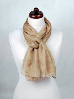 Hedvábná šála jednobarevná šedohnědá